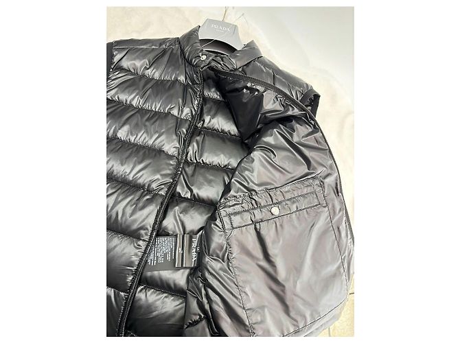 Prada Men's Triangle Logo Goose Down Padding Vest Authentic Black - view 11