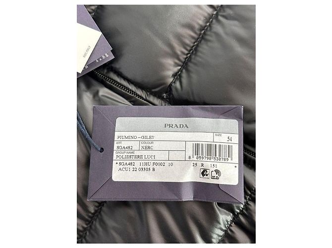Prada Men's Triangle Logo Goose Down Padding Vest Authentic Black - view 7