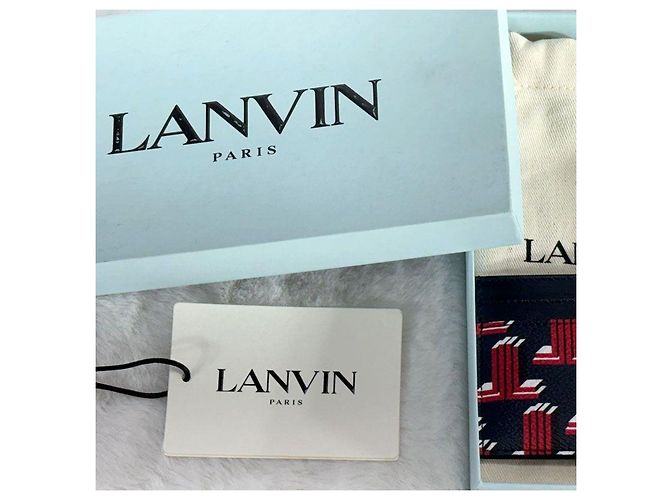 Lanvin Monogramm Kartenetui für Damen Navy JLTE Authentisch Blau - Ansicht 4