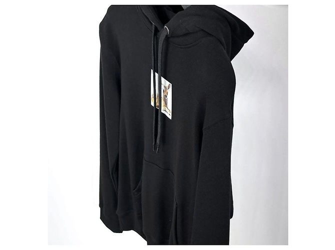 Burberry T-shirt con cappuccio in cotone da uomo Nero - vista 5