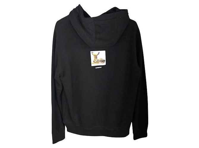 Burberry T-shirt con cappuccio in cotone da uomo Nero - vista 6