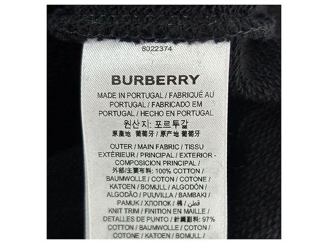 Burberry T-shirt con cappuccio in cotone da uomo Nero - vista 9