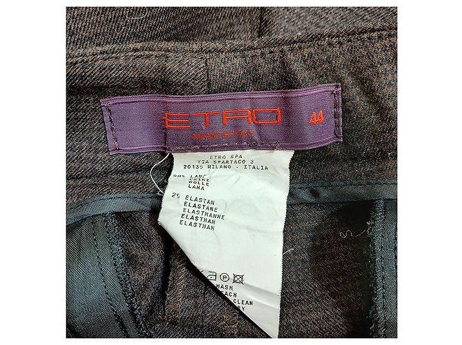 Etro Pantalones de lana marrón oscuro Castaño - vista 3