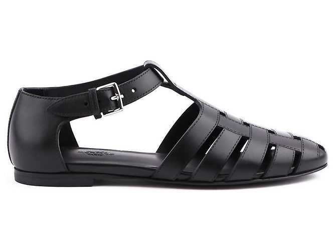 Hermès Sandali Indigo Nero - vista 10