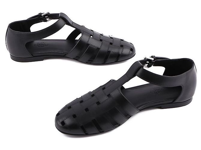 Hermès Sandali Indigo Nero - vista 12