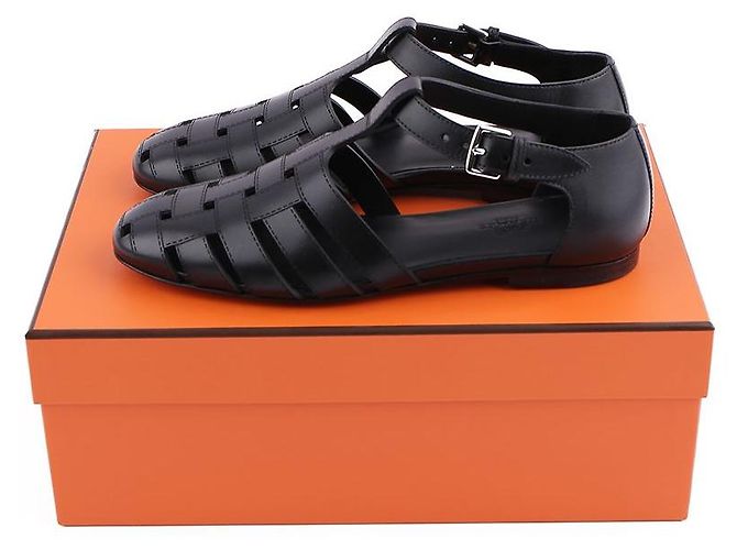 Hermès Sandali Indigo Nero - vista 13