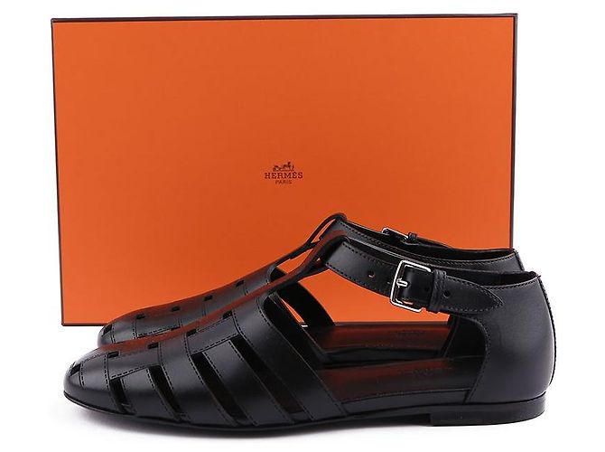Hermès Sandali Indigo Nero - vista 2