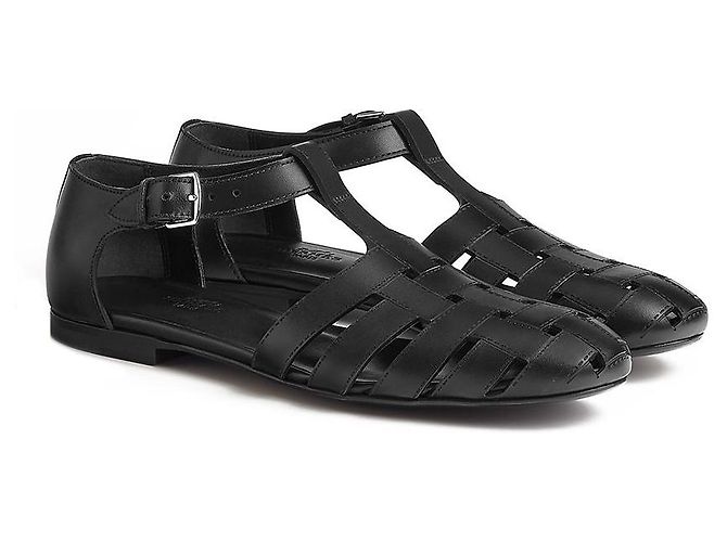Hermès Sandali Indigo Nero - vista 4