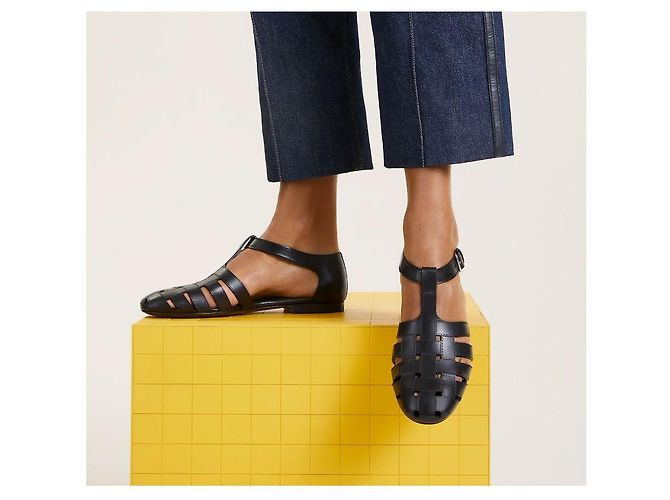 Hermès Sandali Indigo Nero - vista 5