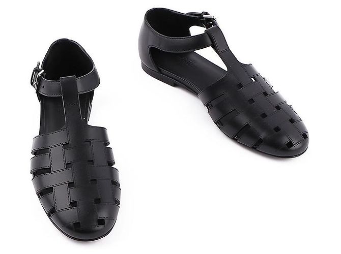 Hermès Sandali Indigo Nero - vista 8