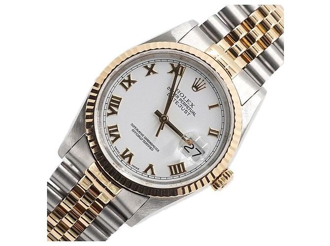 Rolex Relógio masculino Datejust combinação ouro branco romano Multicor - vista 2