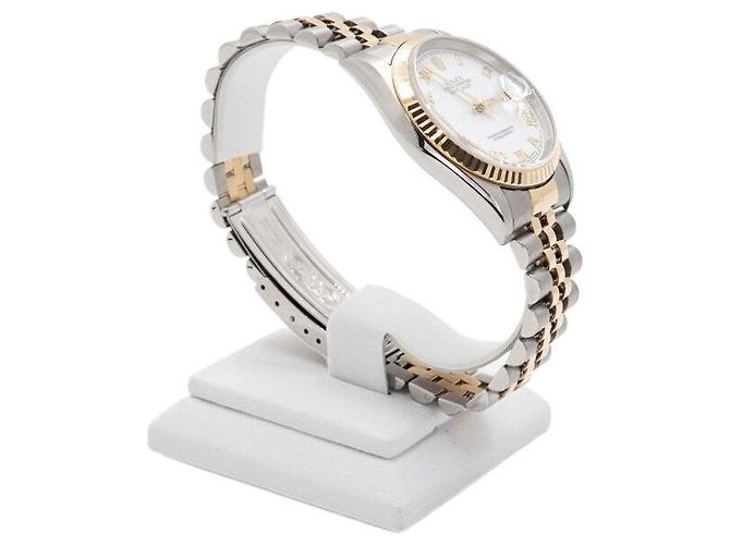 Rolex Relógio masculino Datejust combinação ouro branco romano Multicor - vista 4