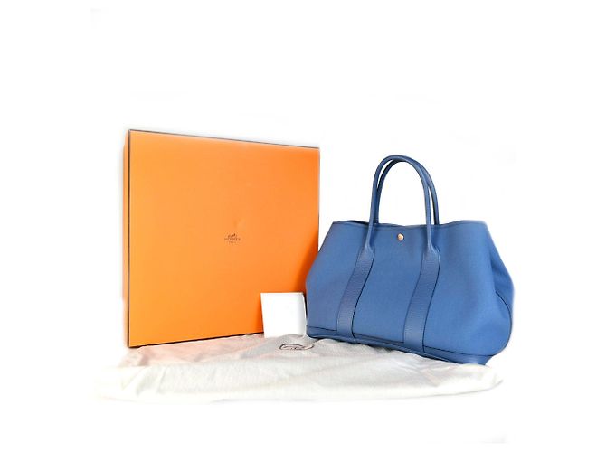 Hermès Borsa Tote Garden Party Blu - vista 5