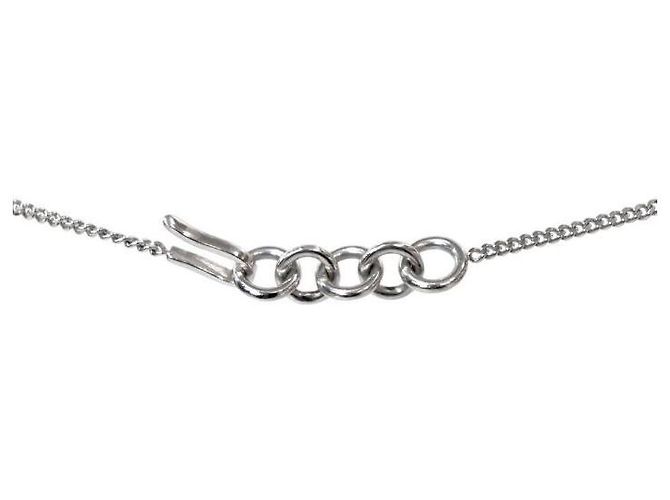 Chanel Collar CC Plata Beige Castaño - vista 4