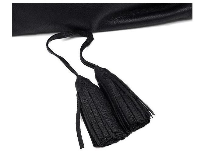 Tory Burch Borsa a tracolla e crossbody Amanda Logo Tassel Fold Over in pelle nera Nero - vista 6