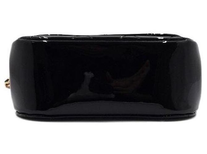 Chanel Mini Borsa a Spalla con Patta e Catena in Vernice Nero - vista 7