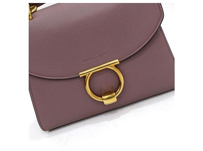 Salvatore Ferragamo Borsa Tote e a Tracolla Margo Gancini in Tonalità Oro Rosa Cinder - vista 11