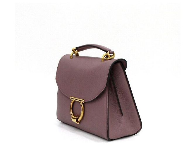 Salvatore Ferragamo Borsa Tote e a Tracolla Margo Gancini in Tonalità Oro Rosa Cinder - vista 3