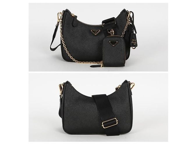 Prada Saffiano Schultertasche Schwarz - Ansicht 2