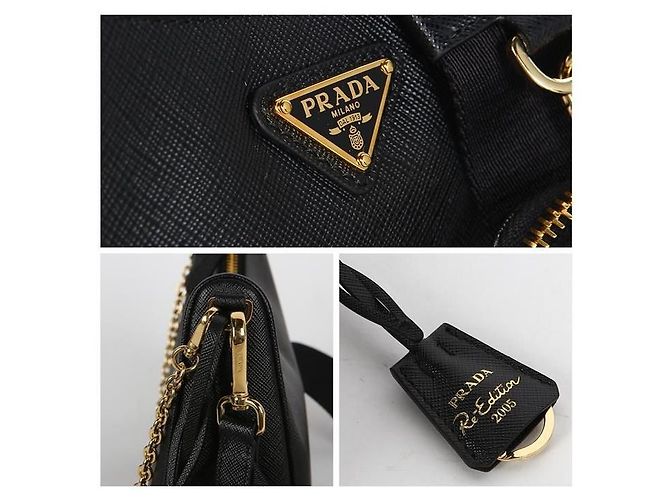 Prada Saffiano Schultertasche Schwarz - Ansicht 3