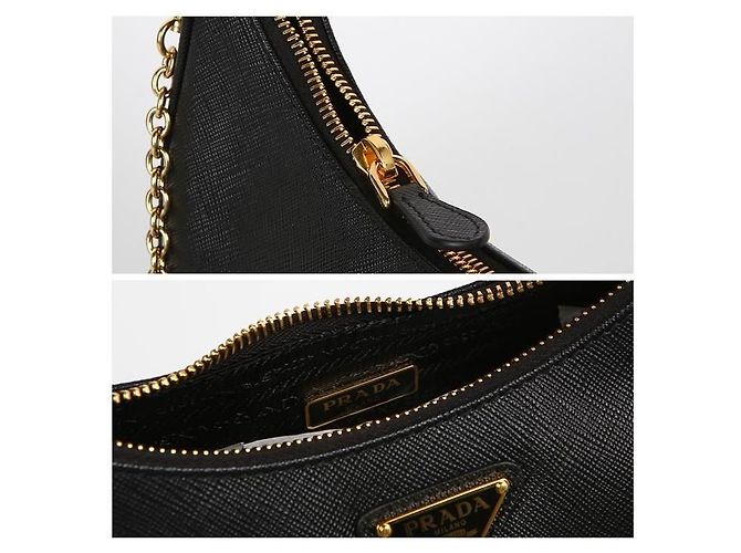 Prada Saffiano Schultertasche Schwarz - Ansicht 5