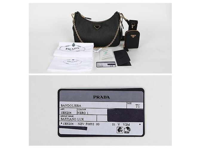 Prada Saffiano Schultertasche Schwarz - Ansicht 6
