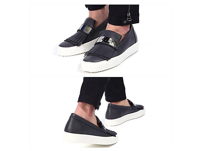 Giuseppe Zanotti CEMENTO Metal Slip-On Nero - vista 8
