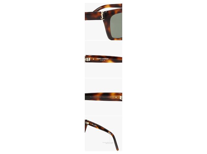 Saint Laurent Occhiali da sole Cassandra Monogram Square Flat Top - vista 8