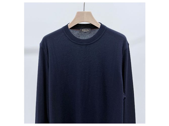 Loro Piana Parkville Crewneck Knit Navy Blau - Ansicht 2