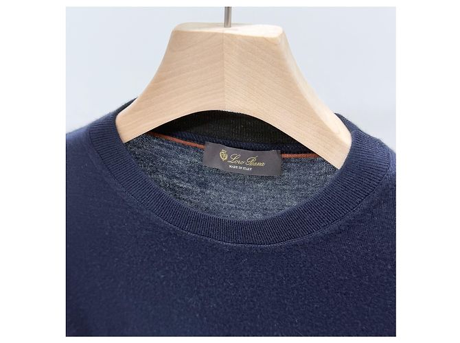 Loro Piana Parkville Crewneck Knit Navy Blau - Ansicht 6