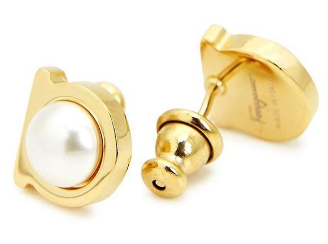 Salvatore Ferragamo Orecchini Gancini Pearl da donna D'oro - vista 6