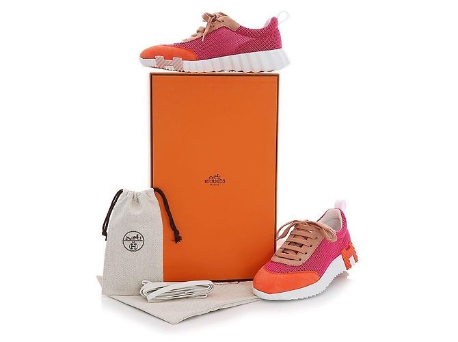 Hermès Sneakers da donna Bouncing Velvet Pink Orange Rosso - vista 13