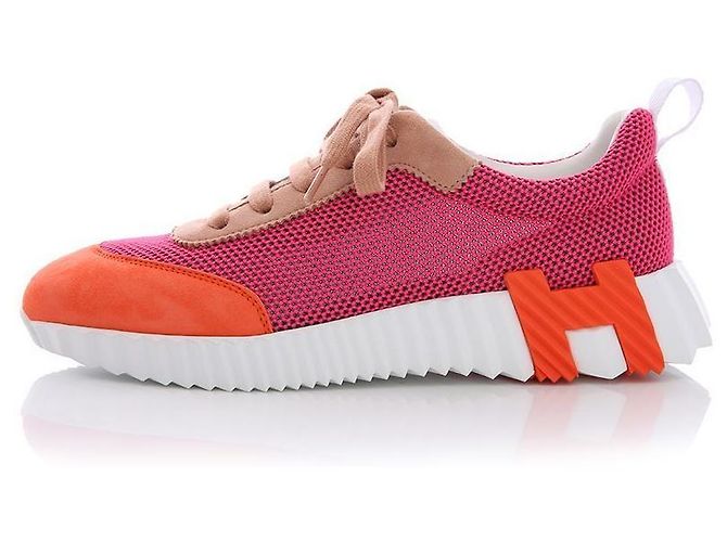 Hermès Sneakers da donna Bouncing Velvet Pink Orange Rosso - vista 4