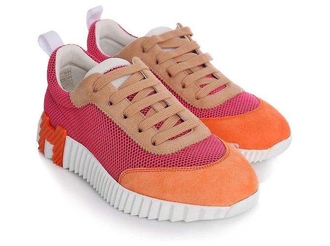 Hermès Sneakers da donna Bouncing Velvet Pink Orange Rosso - vista 5