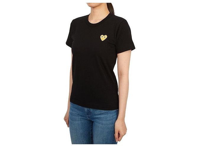 Comme Des Garcons Gold Logo Damen T-Shirt mit kurzen Ärmeln AZ Orange - Ansicht 3