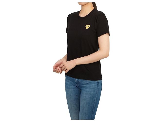 Comme Des Garcons Gold Logo Damen T-Shirt mit kurzen Ärmeln AZ Orange - Ansicht 5