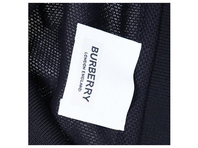 Burberry  Polo de piqué de algodón con cuello a rayas stamp: Negro - vista 5