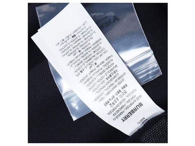 Burberry  Polo de piqué de algodón con cuello a rayas stamp: Negro - vista 6