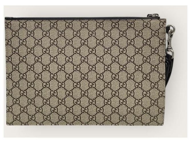 Gucci Clutch GG Supreme con tracolla serpente Marrone - vista 5