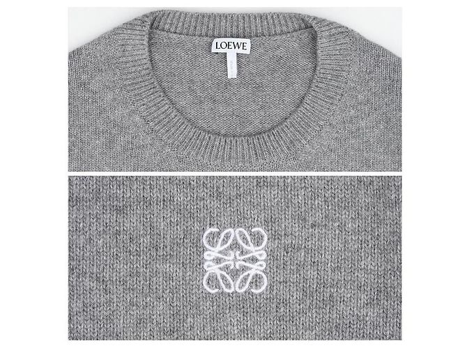 Loewe Anagram Logo Wool Sweater Silvery - view 8