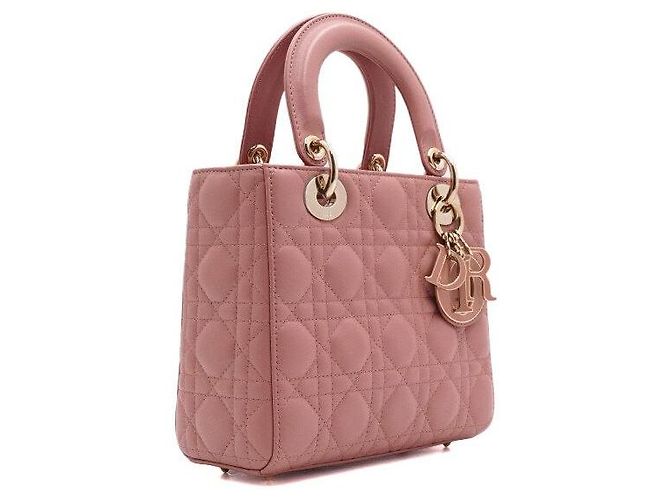 Borsa a spalla Lady Dior Small My ABC Tote Bag in pelle d'agnello rosa - vista 3