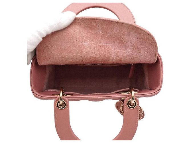 Borsa a spalla Lady Dior Small My ABC Tote Bag in pelle d'agnello rosa - vista 5