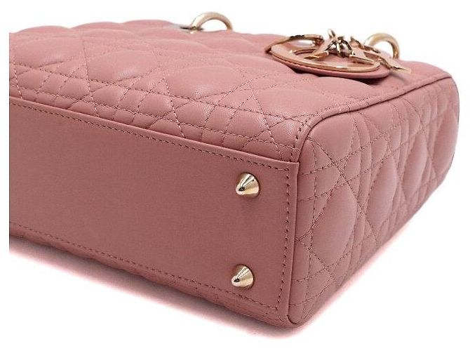 Borsa a spalla Lady Dior Small My ABC Tote Bag in pelle d'agnello rosa - vista 7