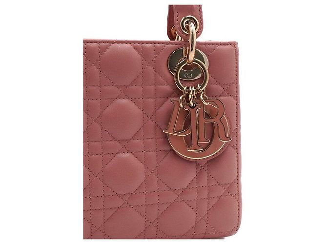 Borsa a spalla Lady Dior Small My ABC Tote Bag in pelle d'agnello rosa - vista 8