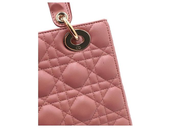 Borsa a spalla Lady Dior Small My ABC Tote Bag in pelle d'agnello rosa - vista 9