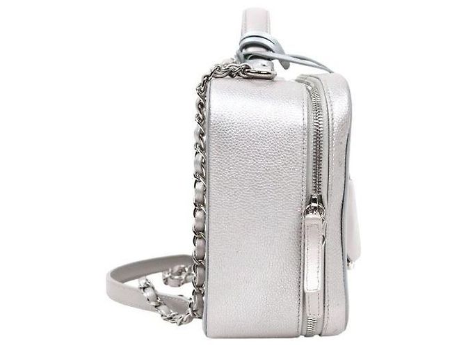 Chanel Borsa Vanity Tote in filigrana Caviar argento - vista 2