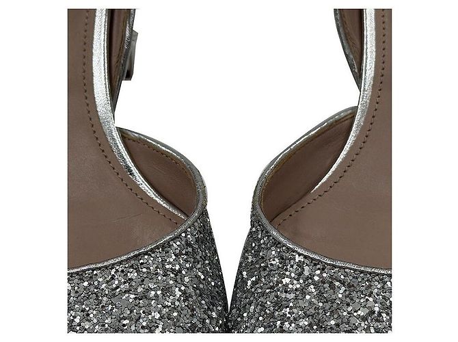 Miu Miu Décolleté glitterate Argento - vista 6