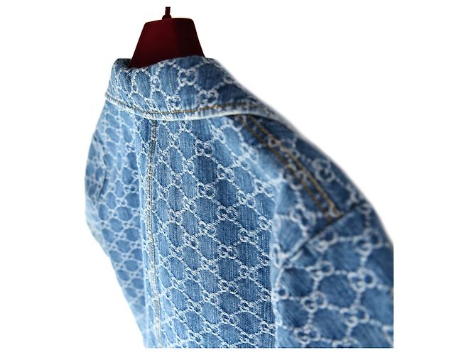 Gucci Top in jacquard Camicia in denim a maniche corte - vista 4