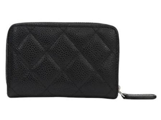 Chanel Zip-Kartenetui aus schwarzem Kaviar-Leder - Ansicht 3