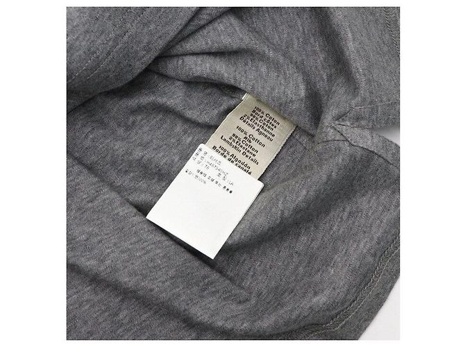 Hermès T-shirt a maniche corte da uomo in cotone grigio con patch in pelle Marrone - vista 7